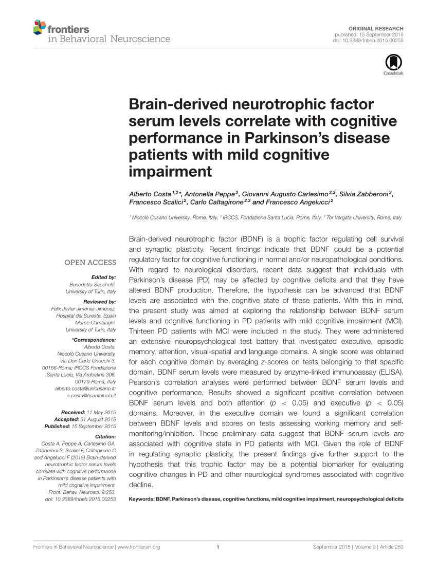 (PDF) Brain-derived neurotrophic factor serum levels correlate with ...