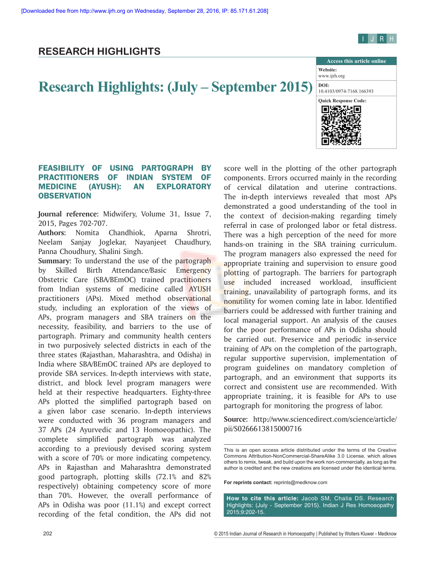 research journal highlights