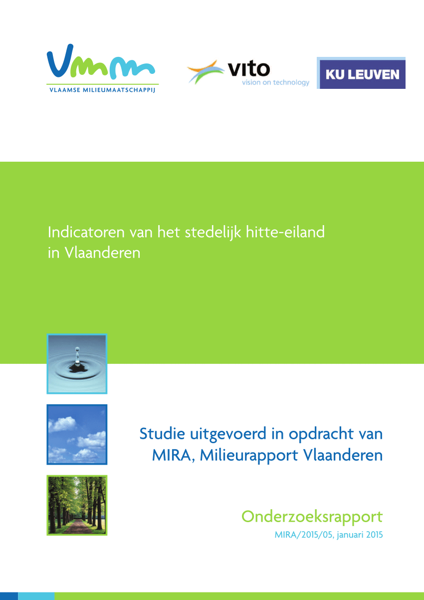 Pdf Indicatoren Van Het Stedelijk Hitte Eiland In Vlaanderen