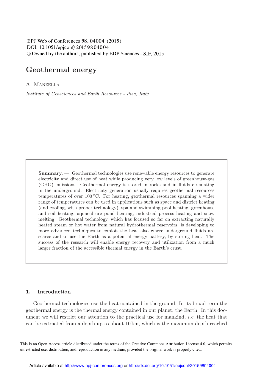 geothermal energy research paper