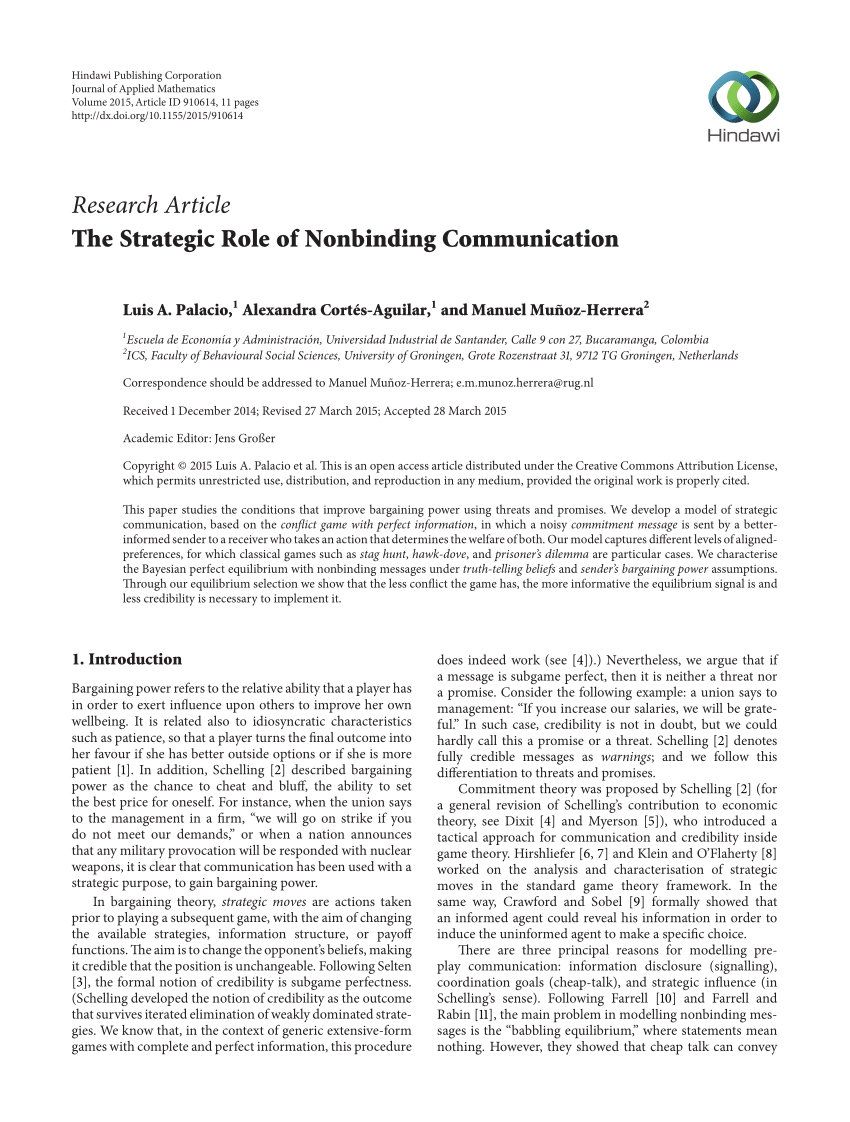 Pdf The Strategic Role Of Nonbinding Communication - triche brawl star sans verification manuel