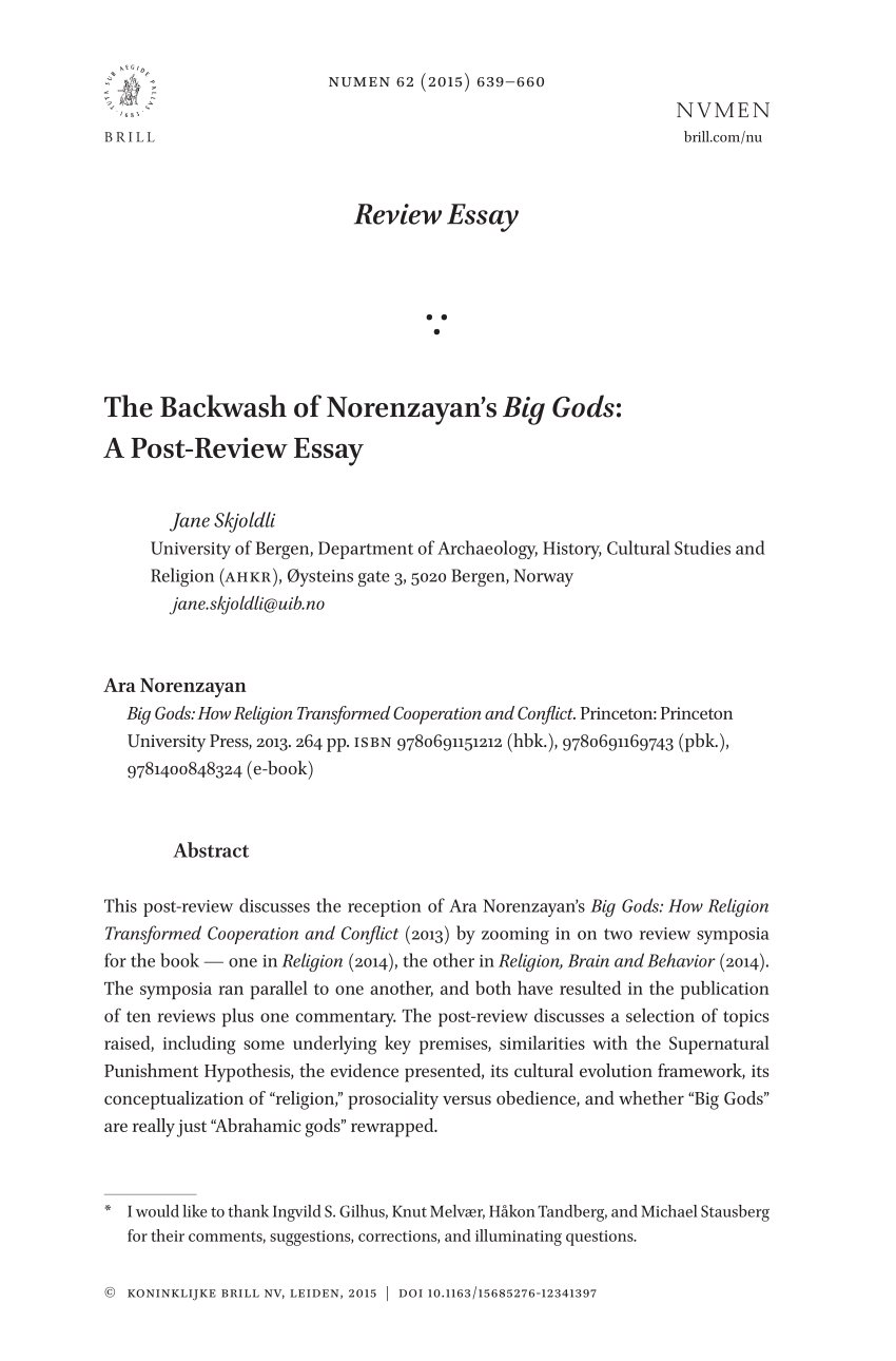 Antibiotika virtuel Limited PDF) The Backwash of Norenzayan's Big Gods: A Post-Review Essay