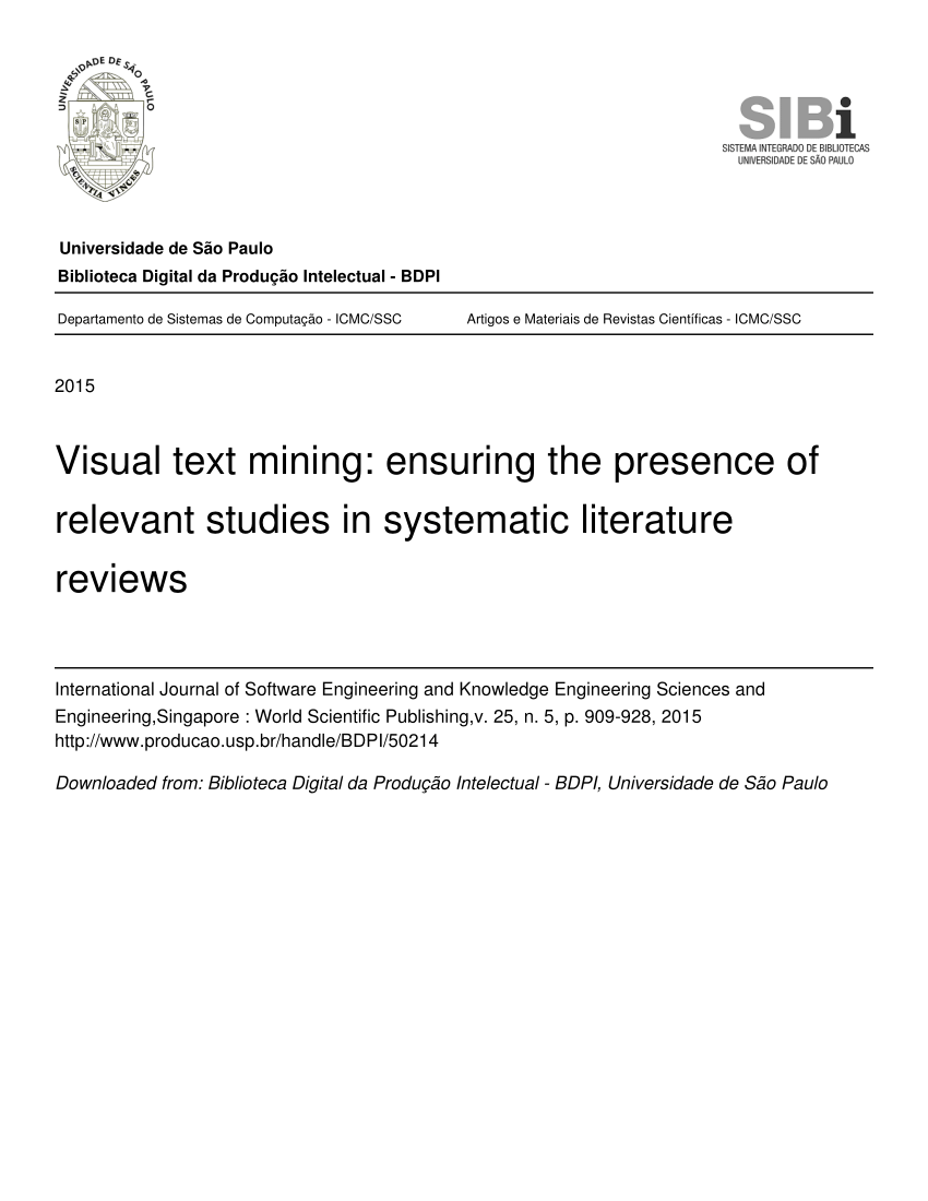 systematic literature reviews through visual text mining