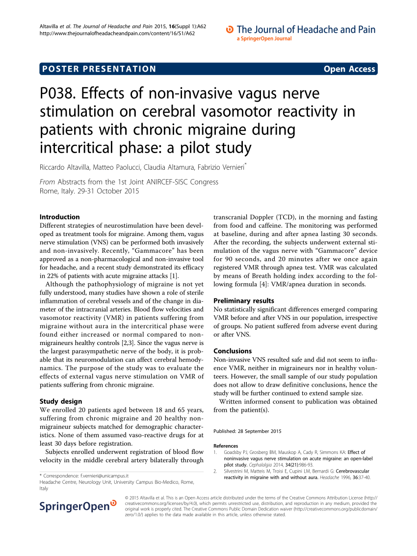 (PDF) P038. Effects of non-invasive vagus nerve stimulation on cerebral