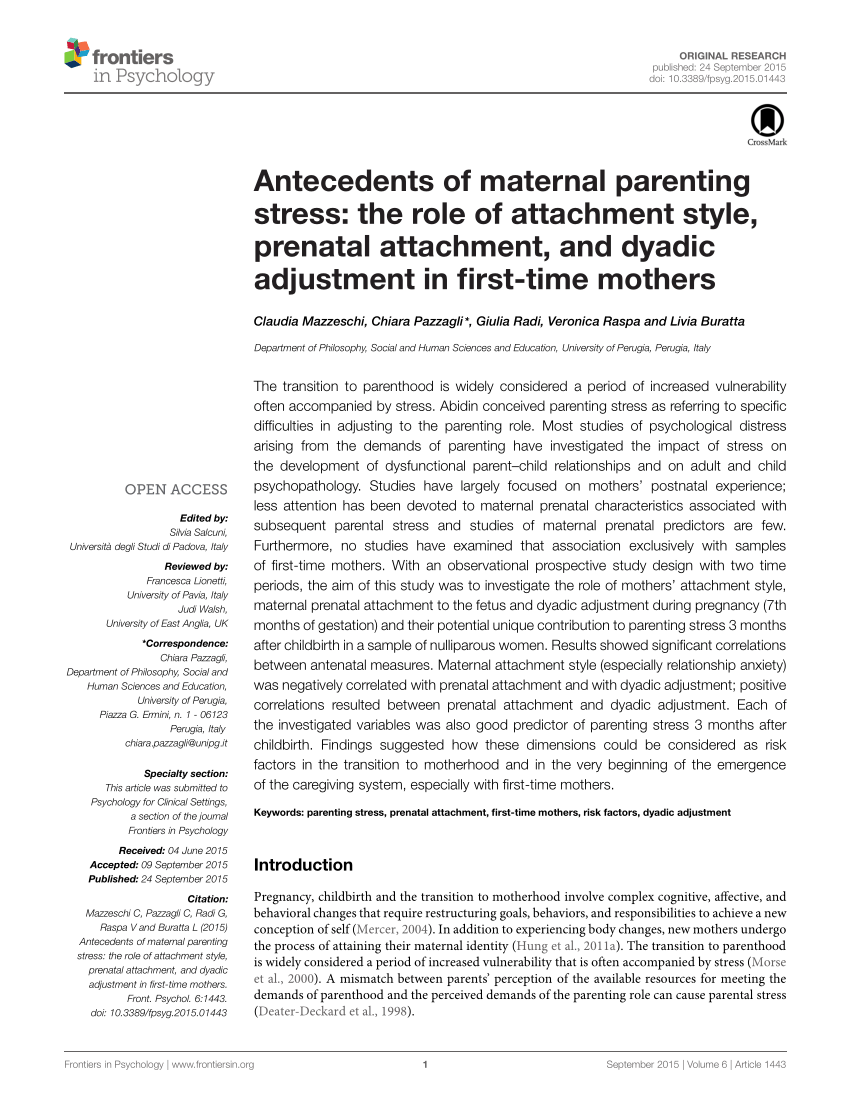 (PDF) Antecedents of maternal parenting stress: The role ...