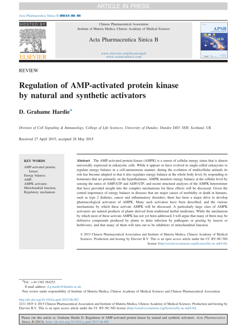 PDF) Regulation of AMP-activated protein kinase by natural and 