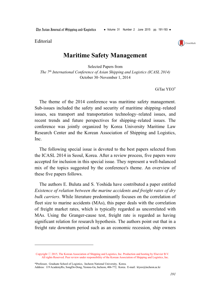maritime safety essay
