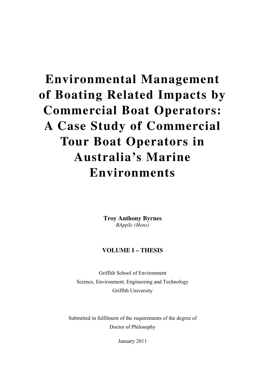 PDF) Environmental Management of Boating Related Impacts by ...