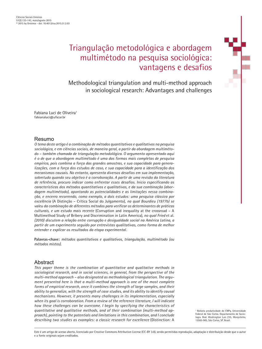 PDF) Triangulação Metodológica