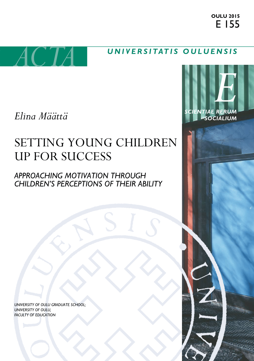 PDF) Setting young children up for success - Approaching motivation through  children's perceptions of their ability