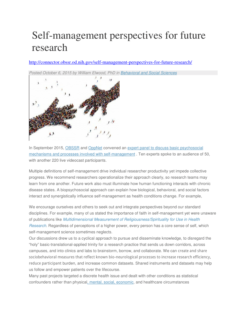 self management research paper