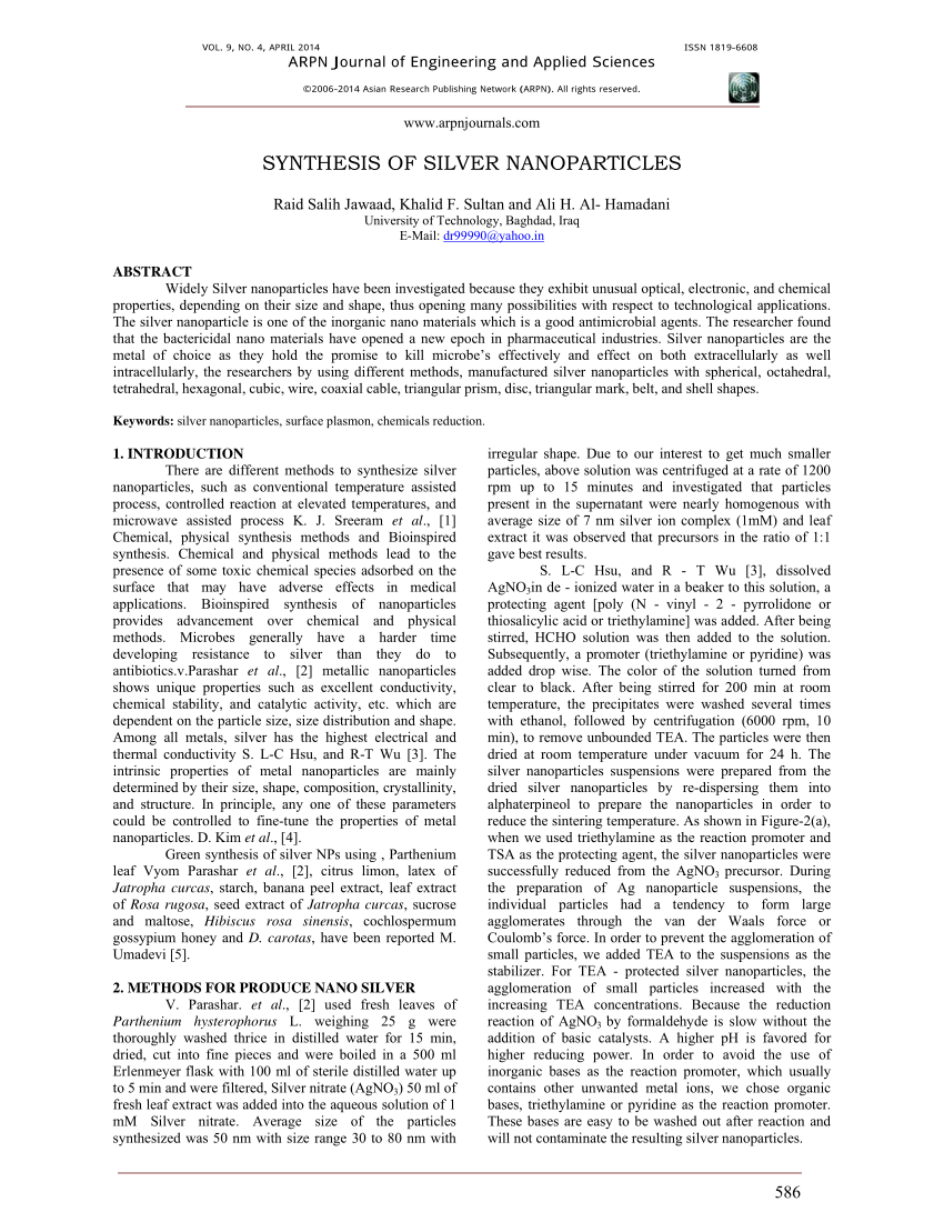 silver nanoparticles thesis pdf