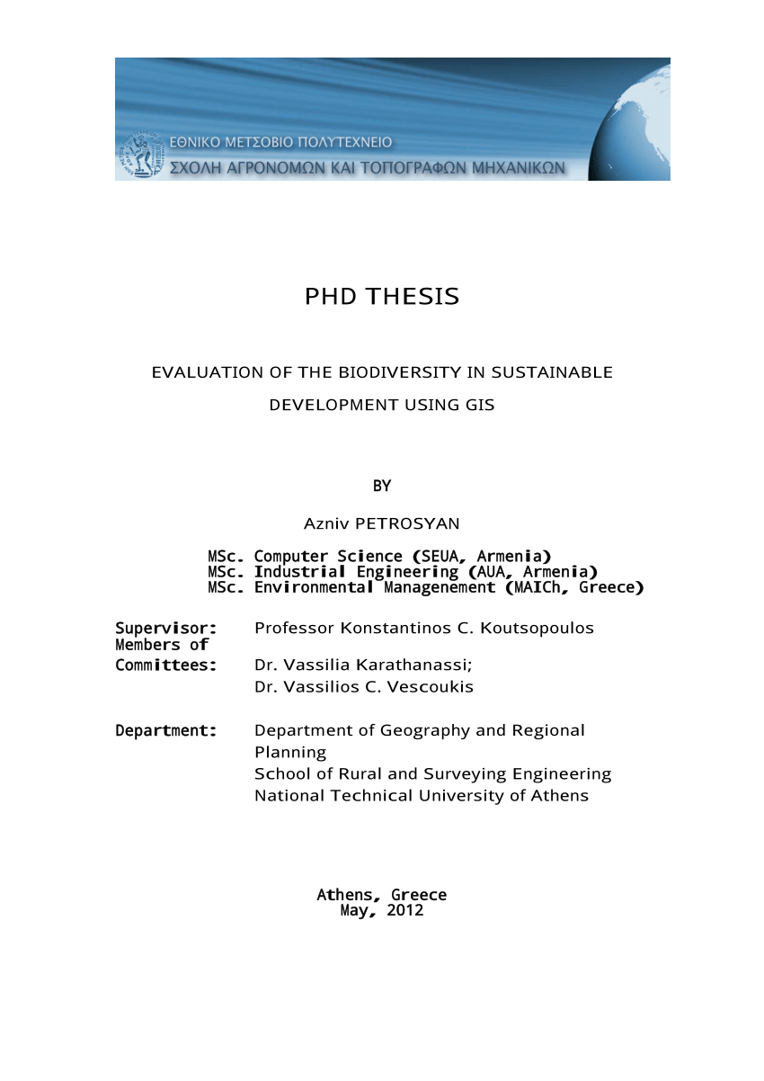 Phd thesis on sustainability