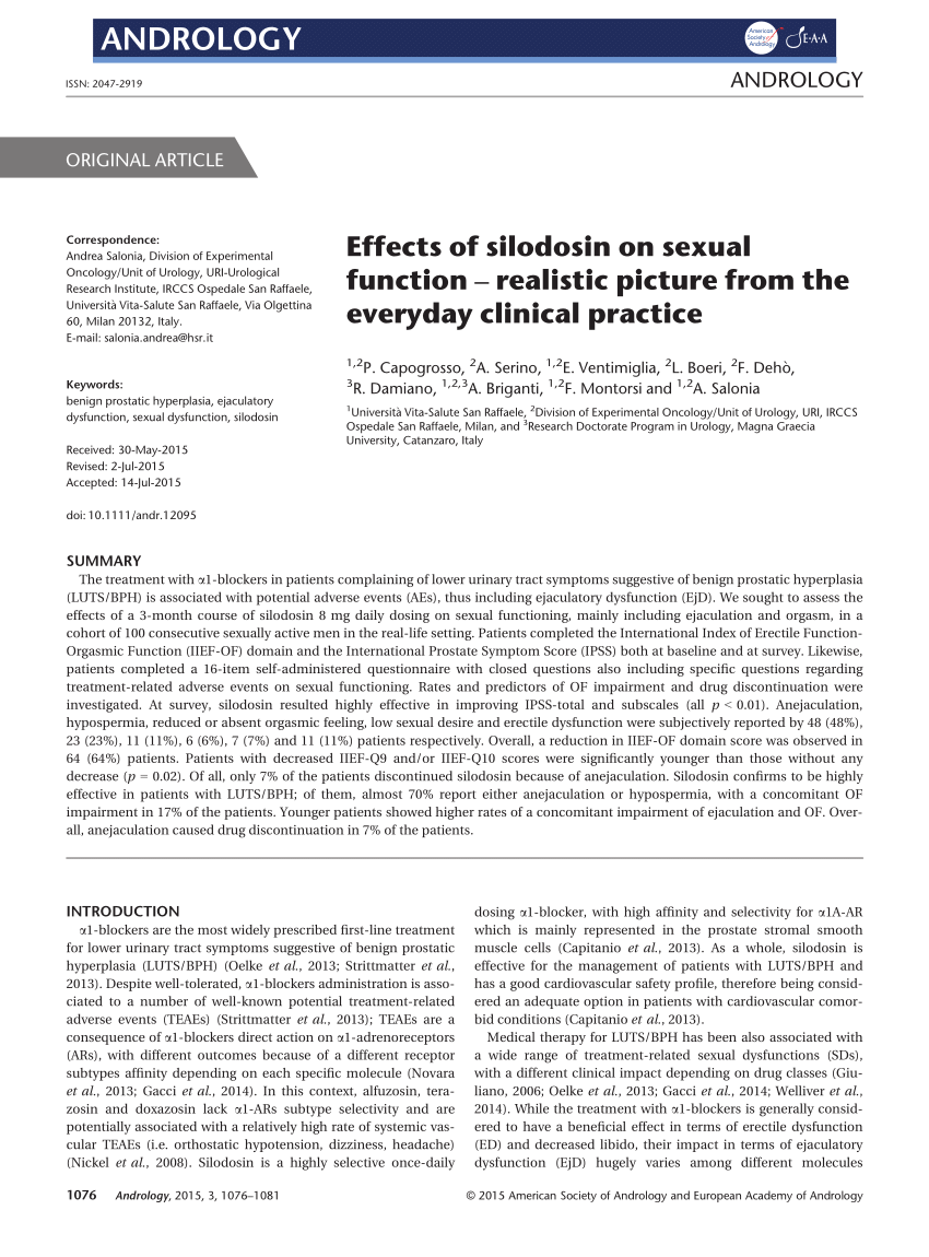 PDF Effects of silodosin on sexual function realistic picture