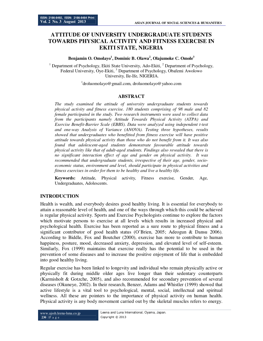 (PDF) ATTITUDE OF UNIVERSITY UNDERGRADUATE STUDENTS ...