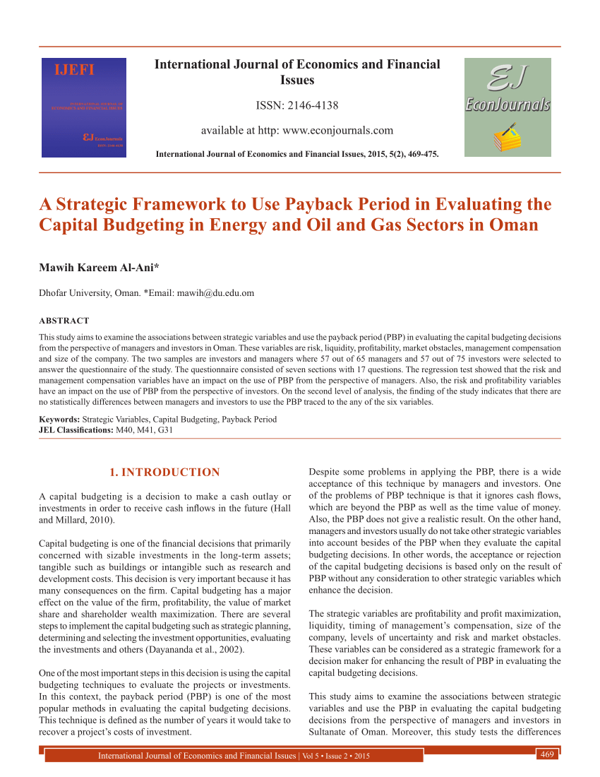 research on capital budgeting in oman