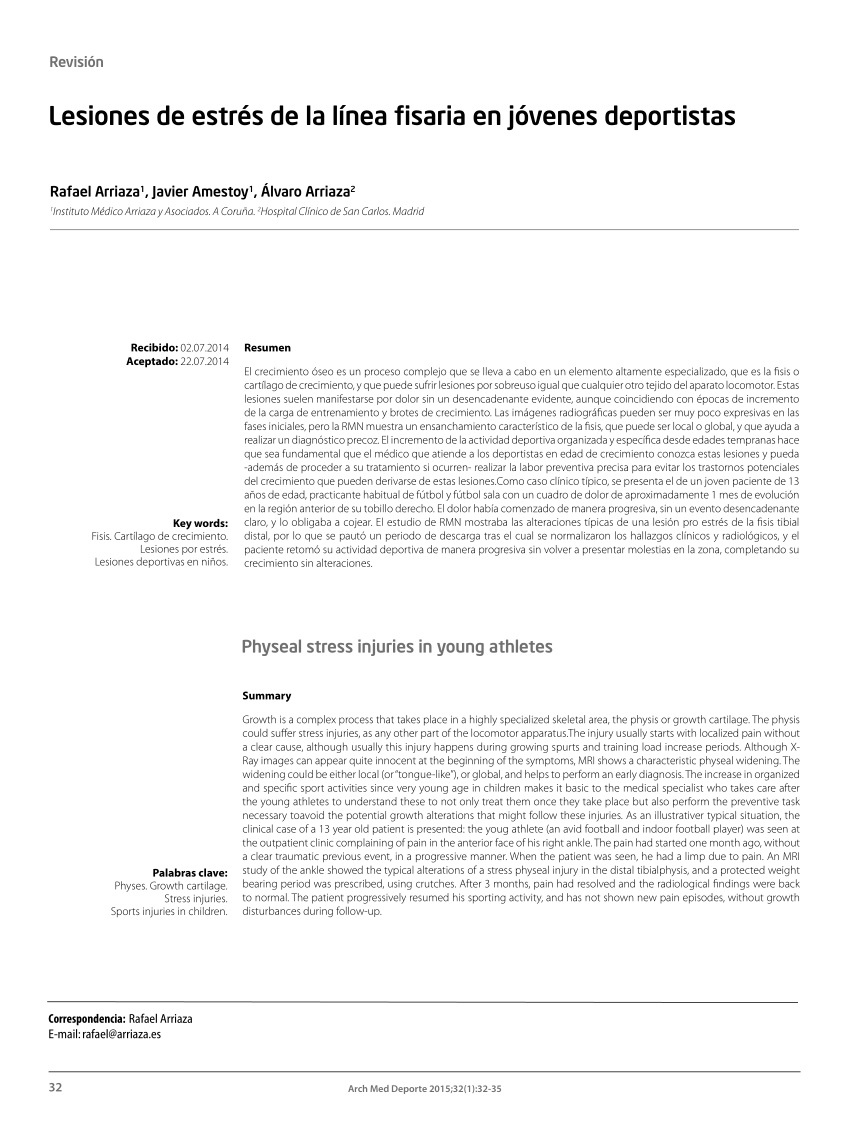 (PDF) Physeal stress injuries in young athletes