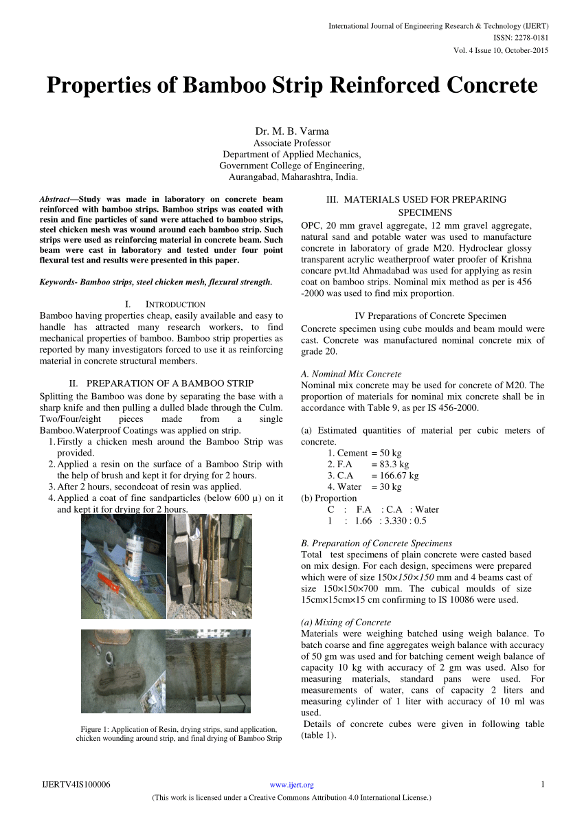 Pdf Properties Of Bamboo Strip Reinforced Concrete