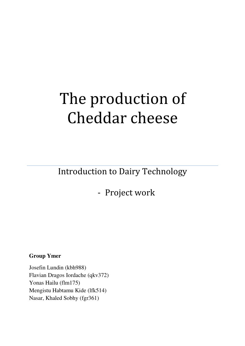 research paper on cheese production