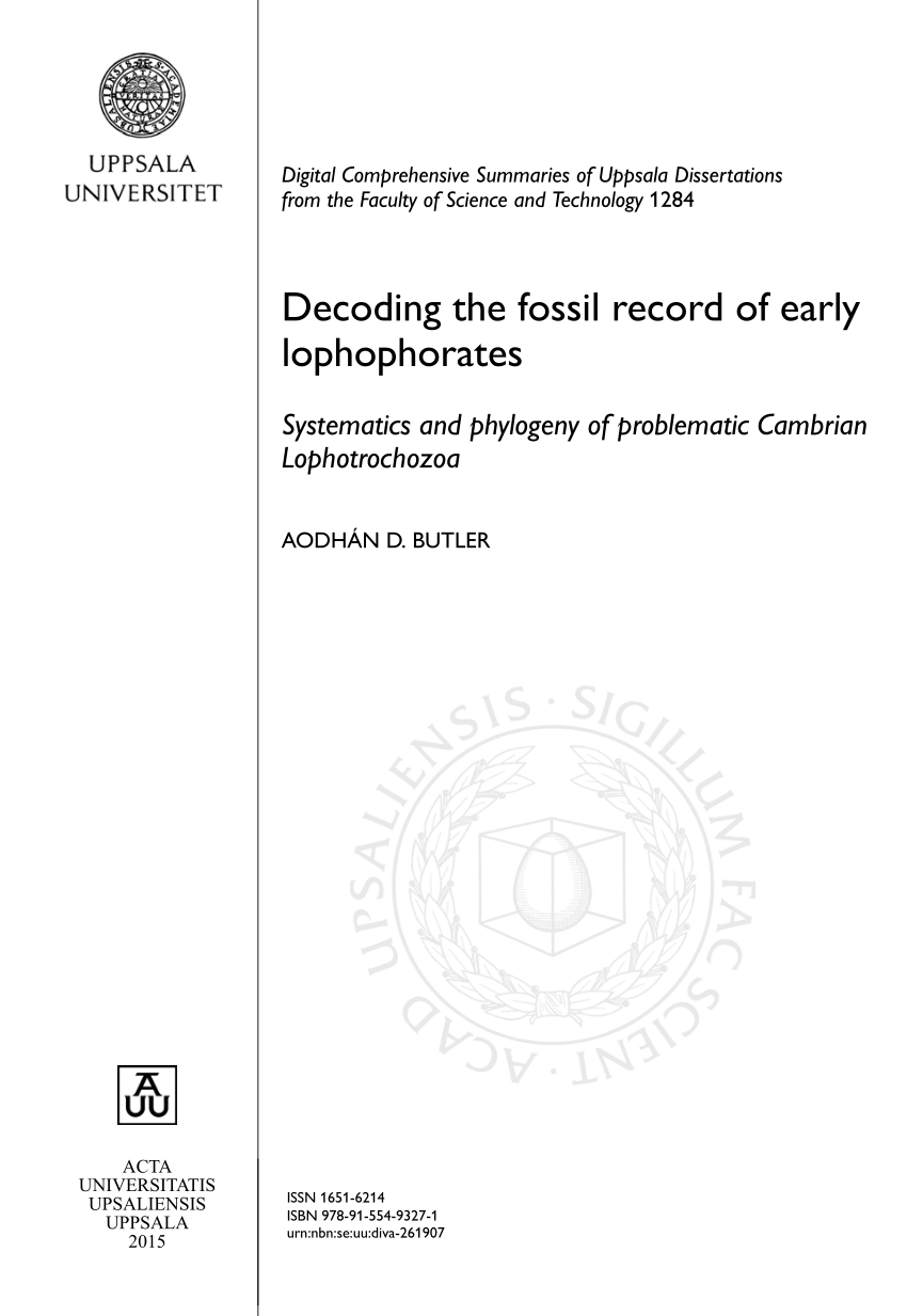PDF) Decoding the fossil record of early lophophorates ...