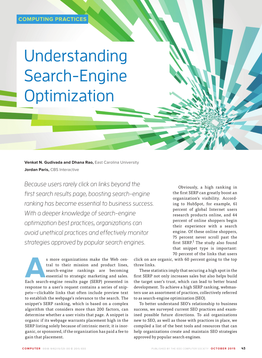 Understanding Search Engine Optimization (PDF Download Available)