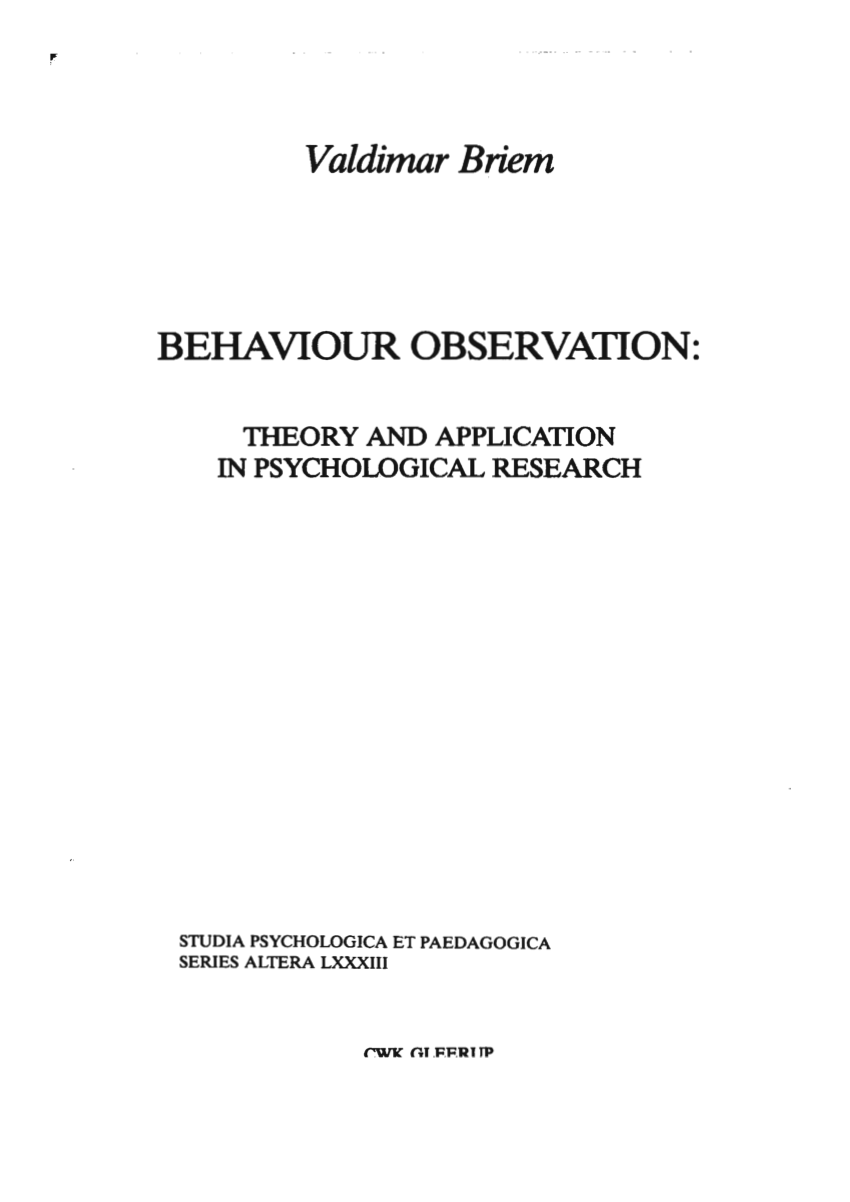 thesis on behaviour pdf