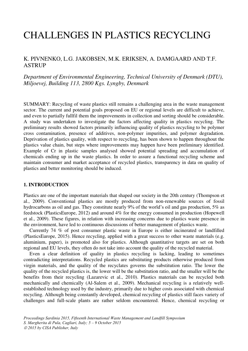 research study about recycling