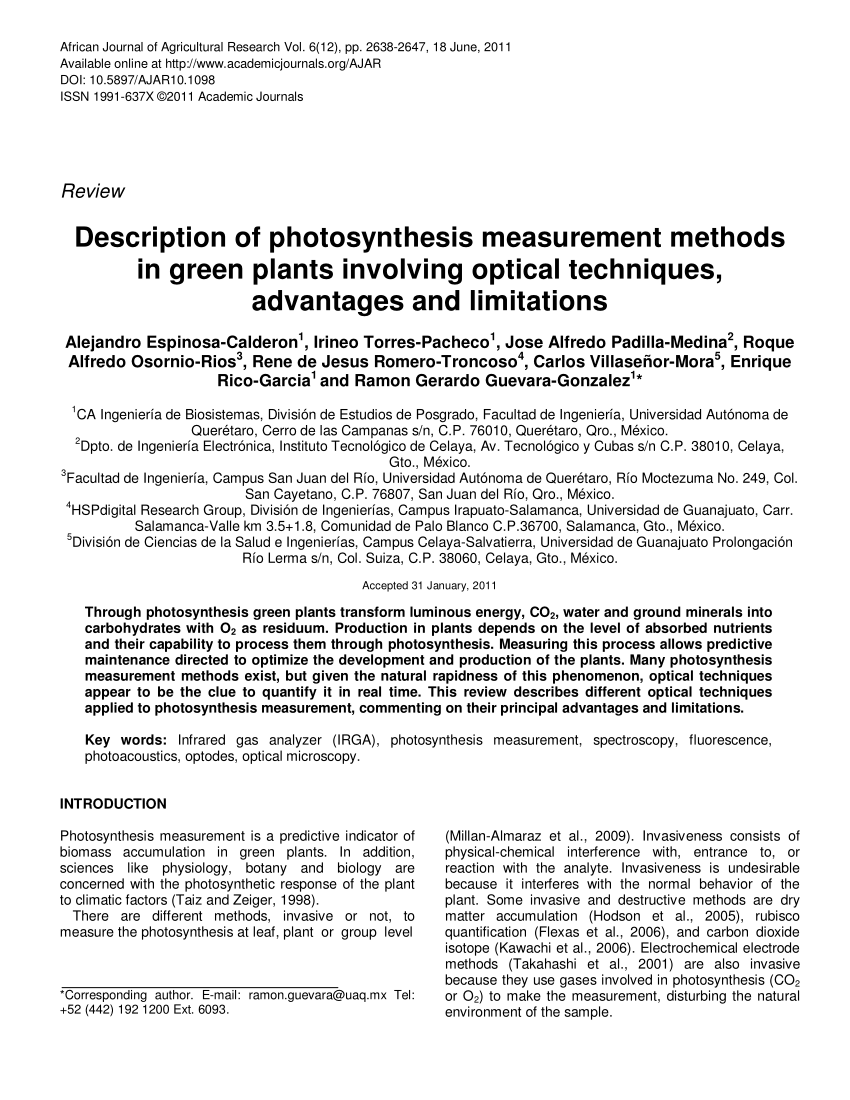 research paper on photosynthesis