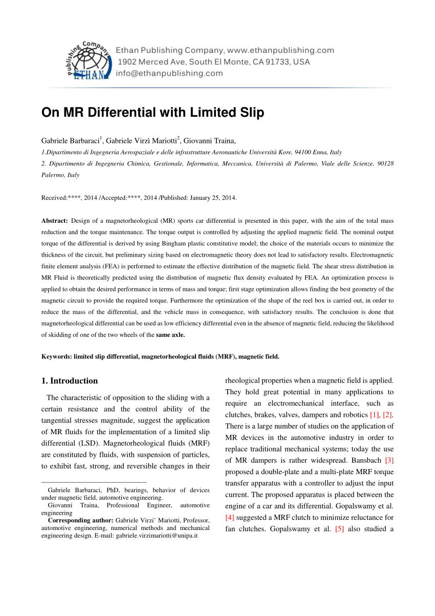 Pdf On Mr Differential With Limited Slip - 