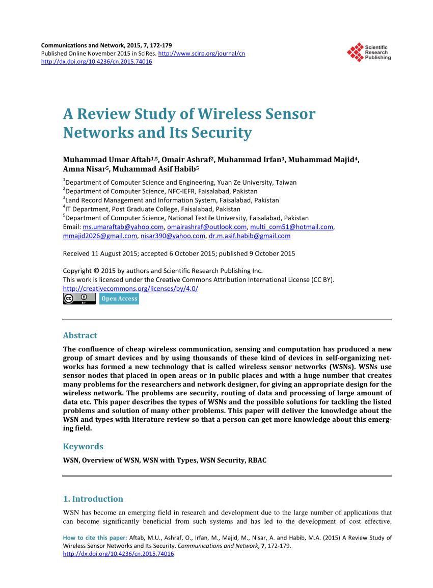 wireless sensor network research paper 2020