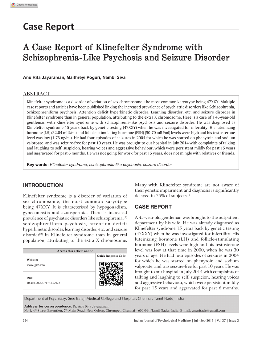case study on klinefelter syndrome