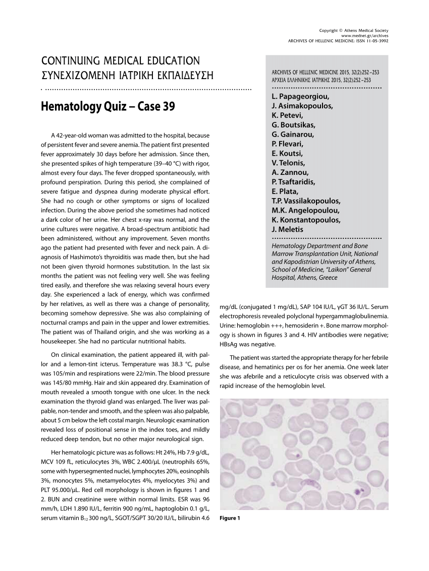 case study questions in hematology