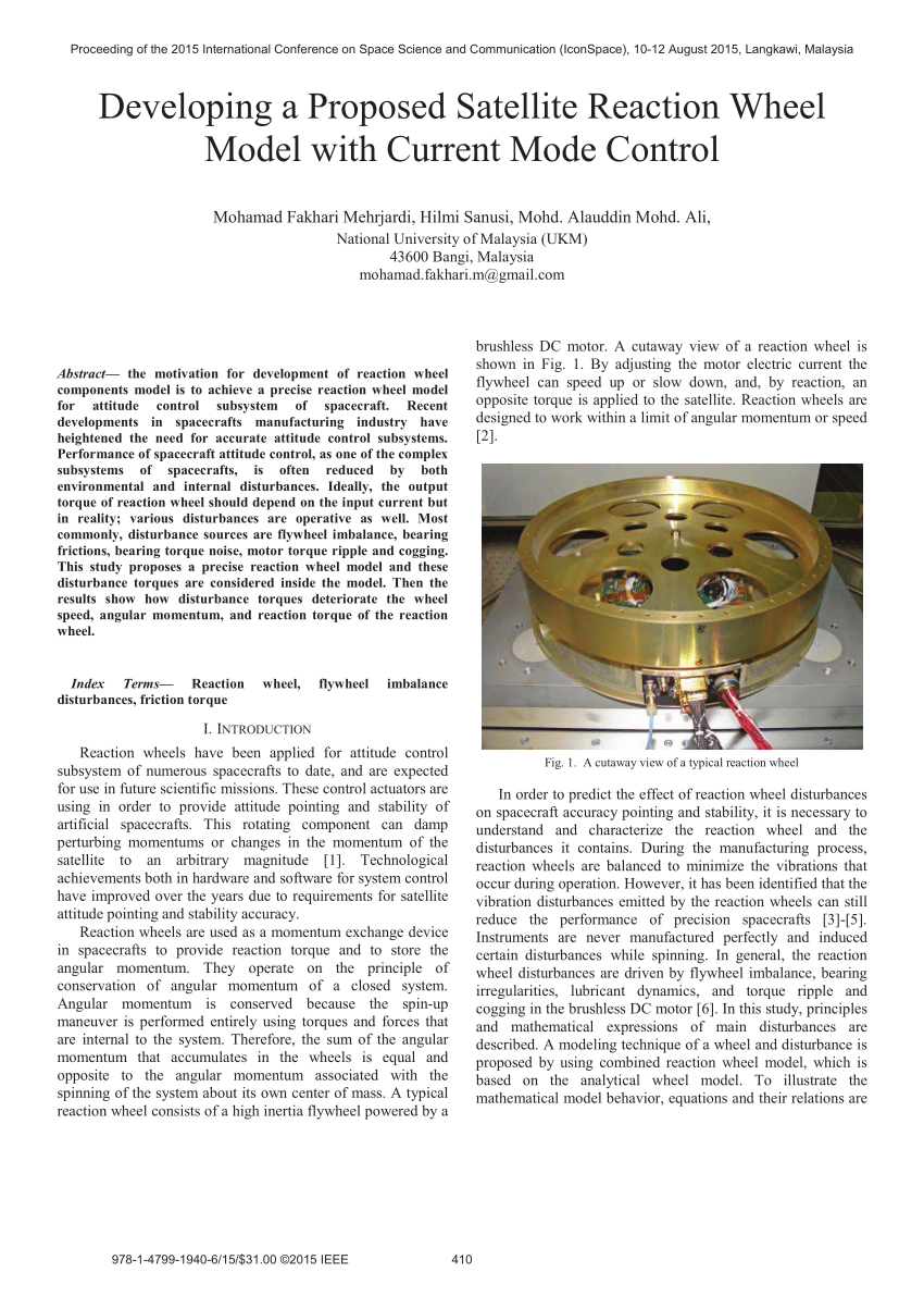 spacecraft reaction wheel