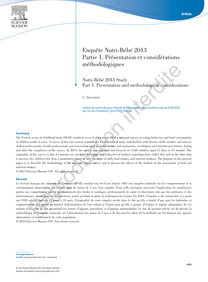 Pdf Nutri Bebe 13 Study Part 1 Presentation And Methodological Considerations