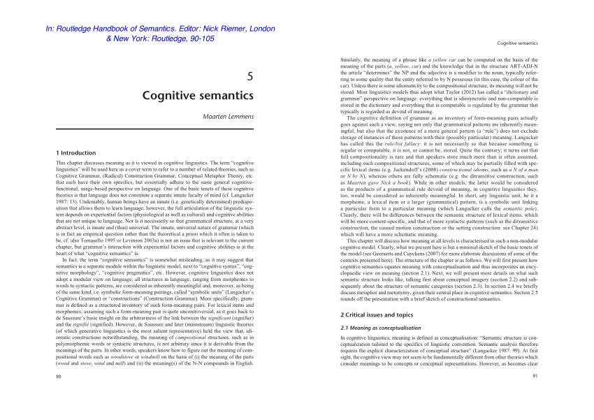 PDF) Cognitive semantics