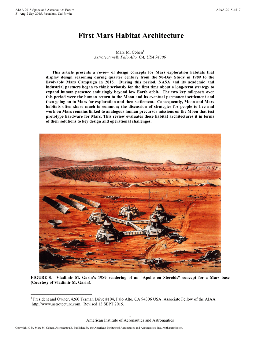 Mars Habitat Design • The Mars Society of Canada