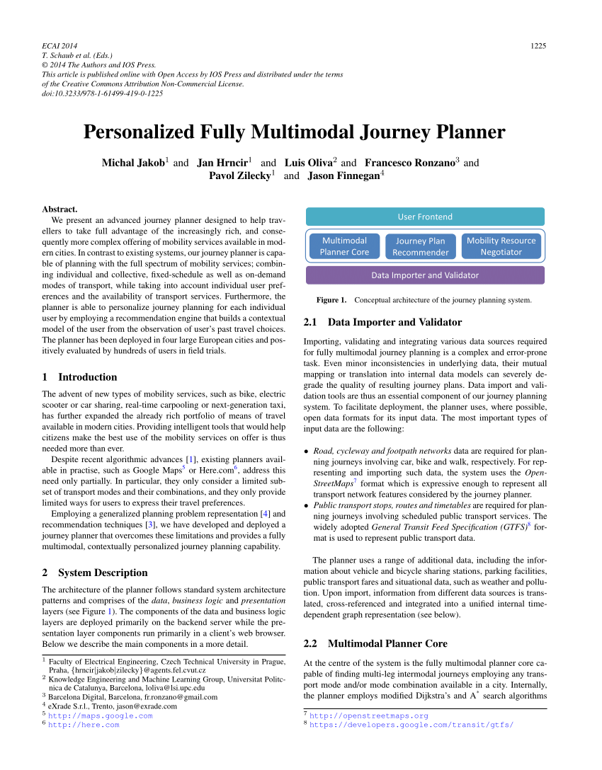 Pdf Personalized Fully Multimodal Journey Planner