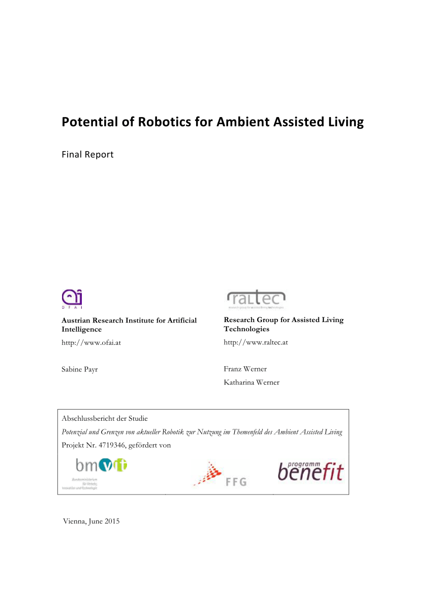 PDF) Potential of Robotics for Ambient Assisted Living