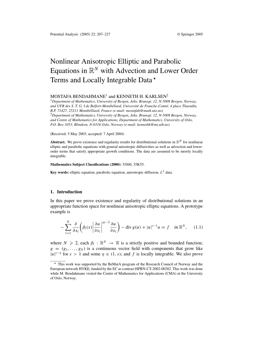 PDF) Nonlinear Anisotropic Elliptic And Parabolic Equations In R^N ...