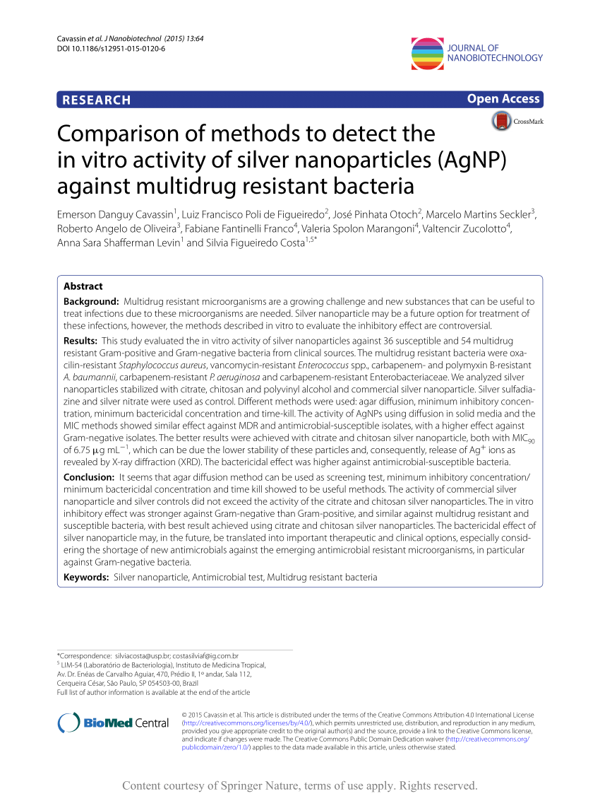 PDF) Comparison of methods to detect the in vitro activity of