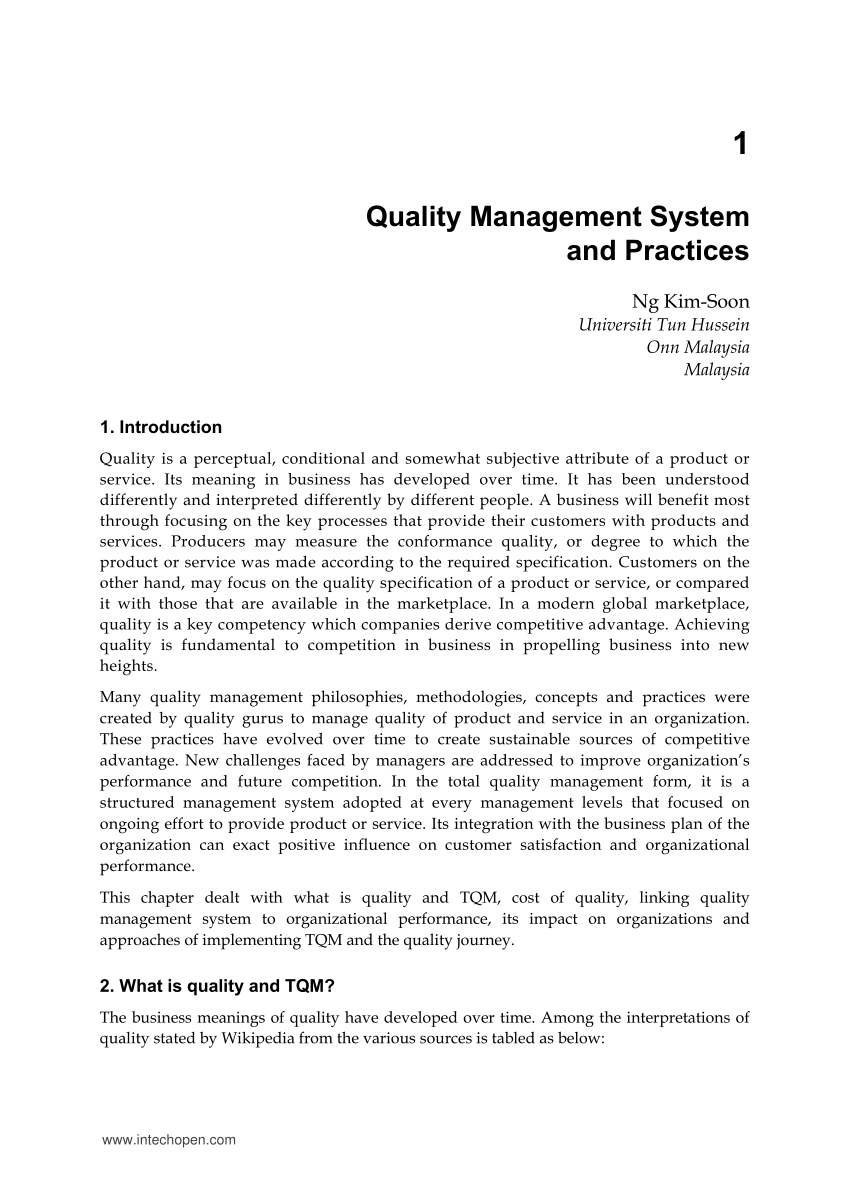 Makalah Tentang Quality Management System