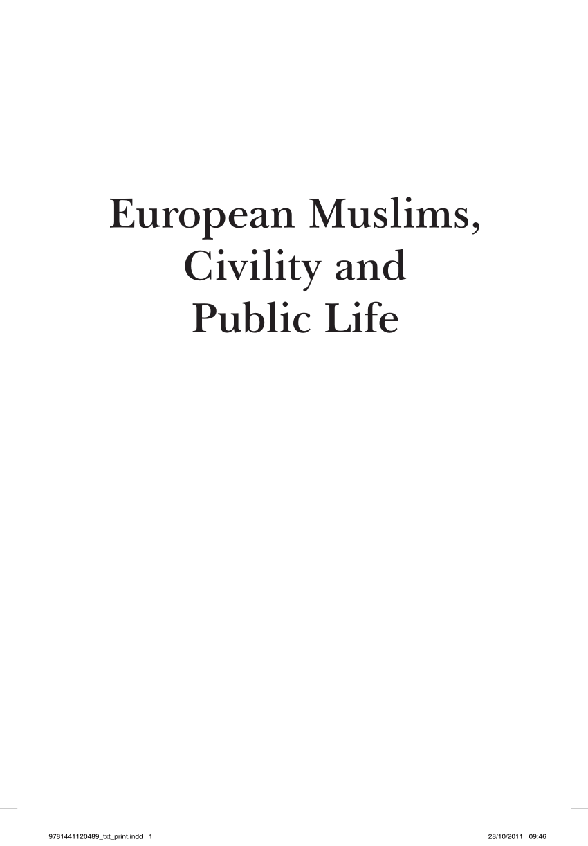 Pdf European Muslim Civility And Public Life