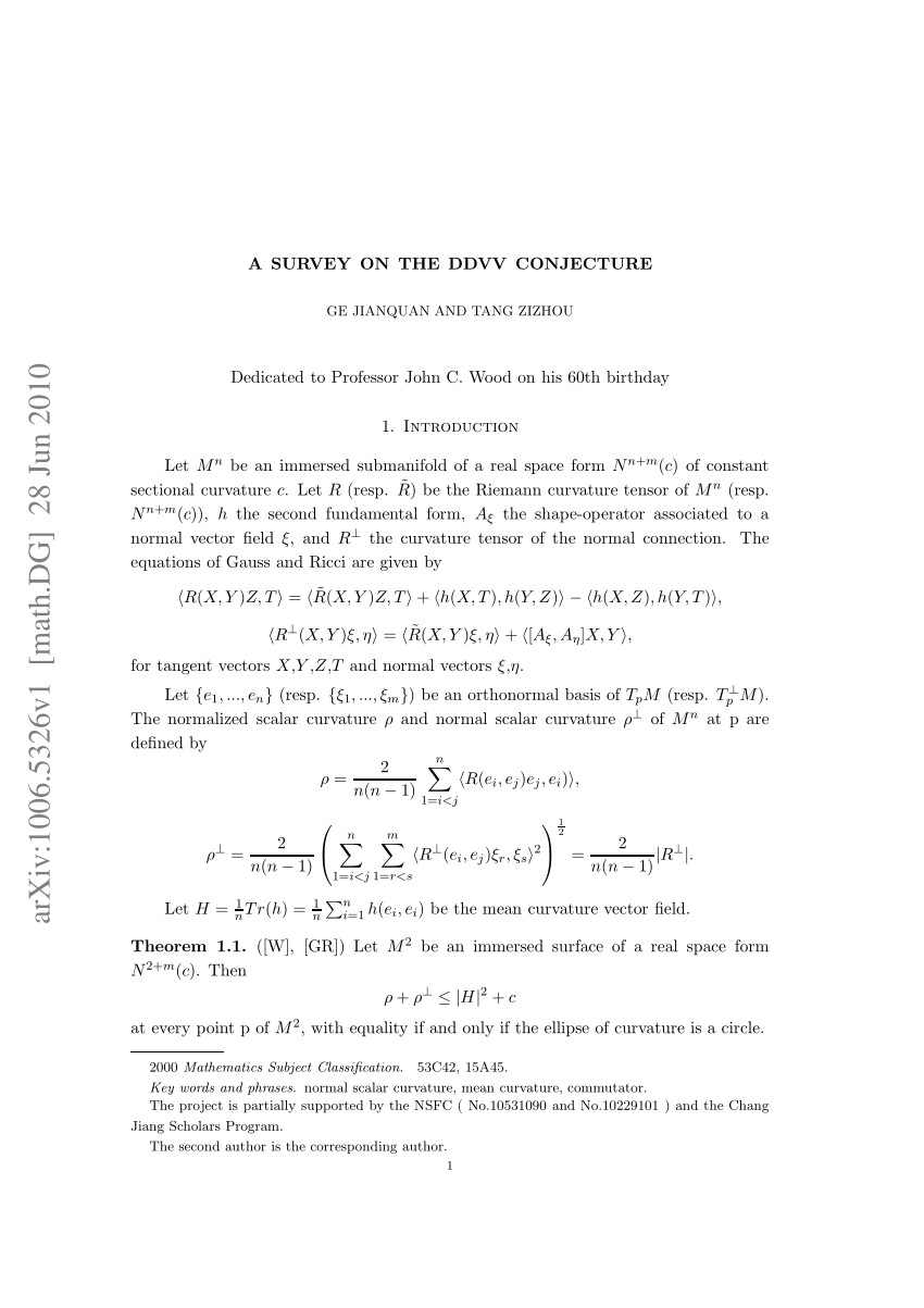 Pdf A Survey On The Ddvv Conjecture