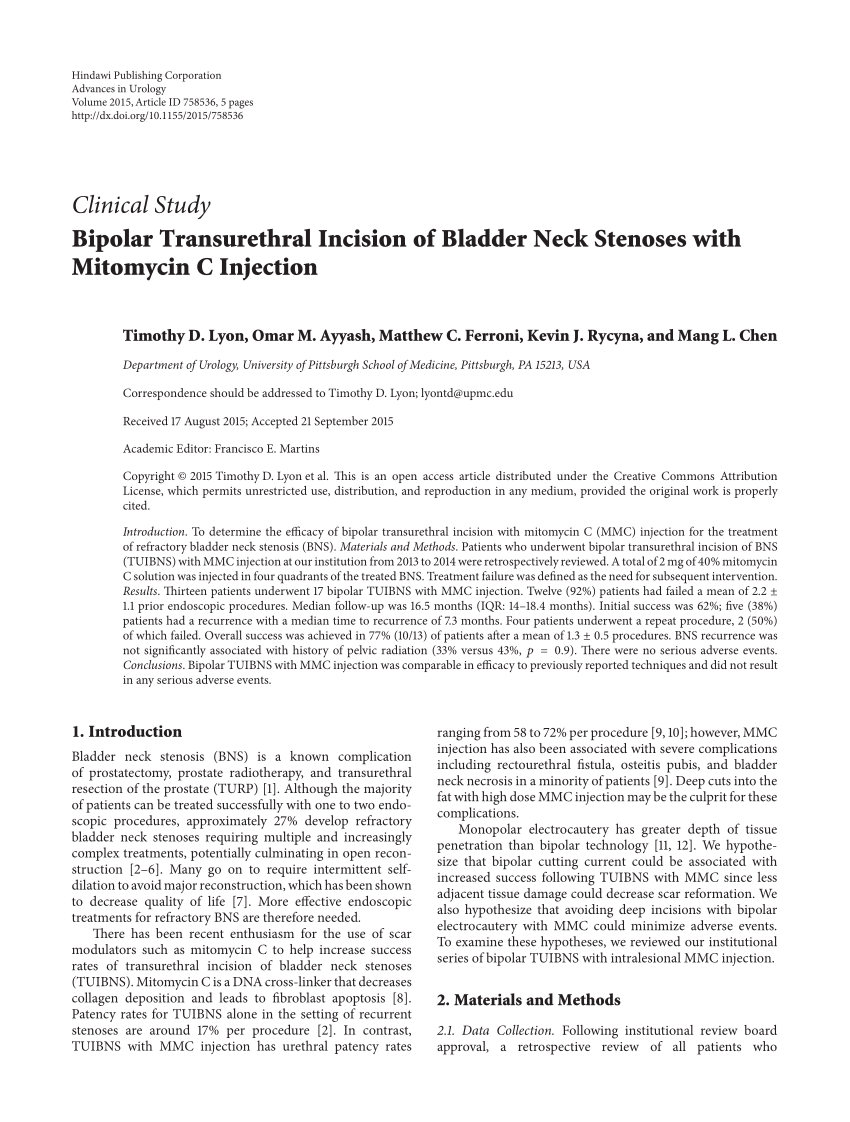 Bladder Neck Incision (B.N.I.) and Urethrotomy