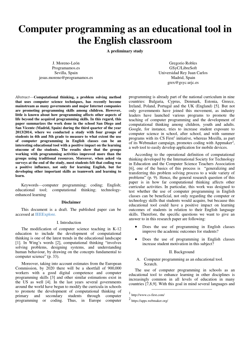 research paper about computer programming