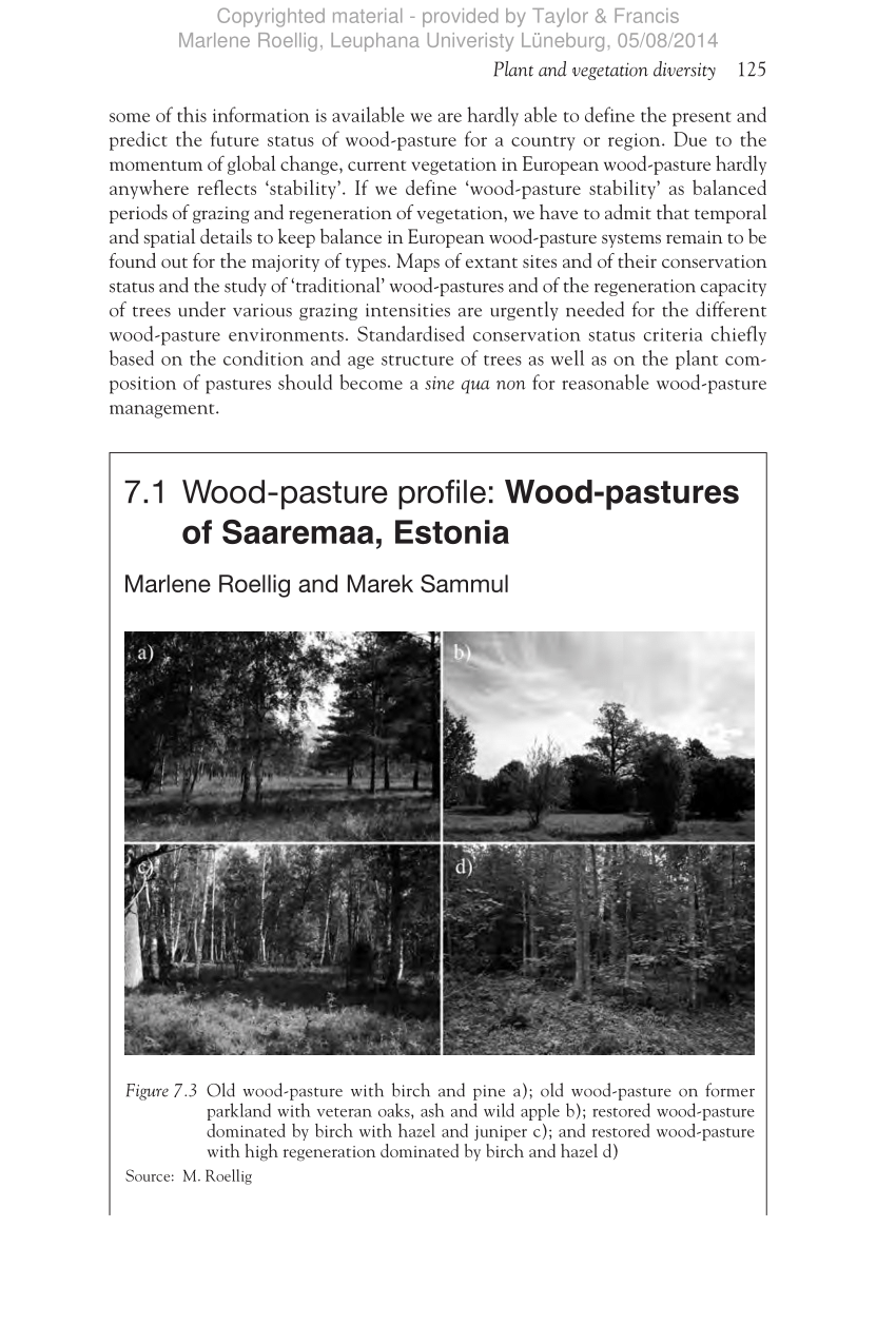 PDF Wood pasture profile Wood pastures of Saaremaa Estonia