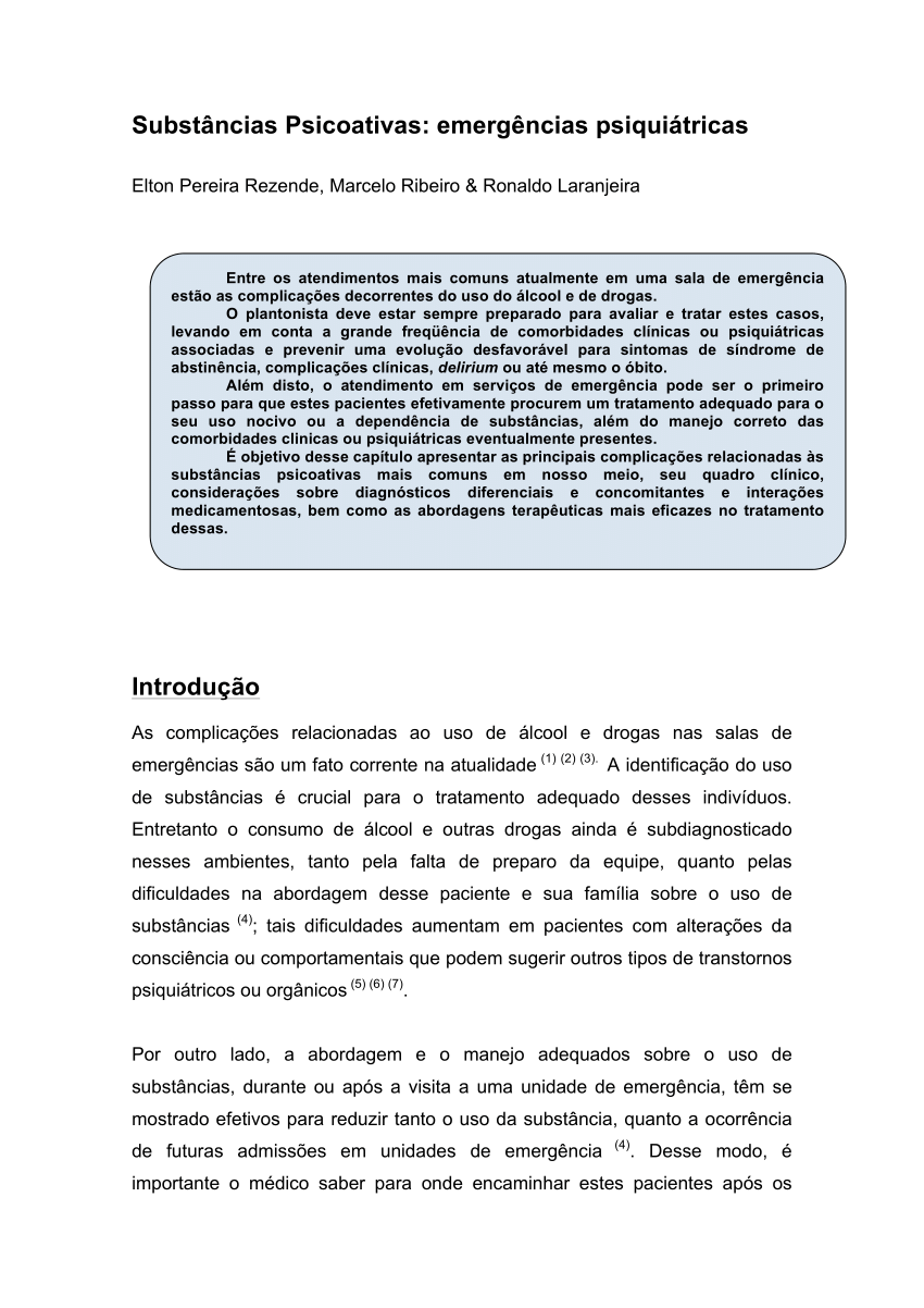 Quiz sobre a Emergência Psiquiátrica - PEBMED