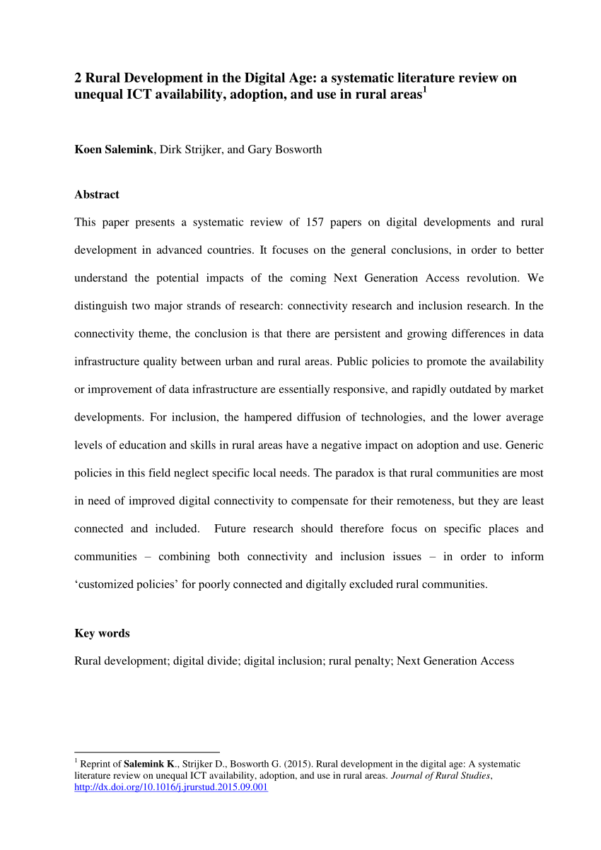 research paper on rural areas