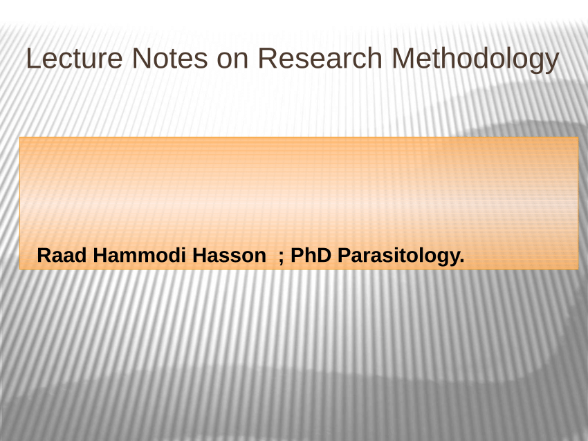 lecture notes on research methodology pdf