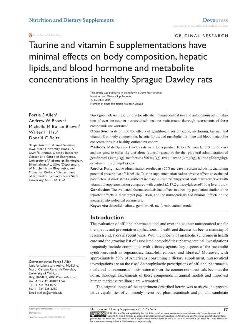 potassium taurine vitamin e